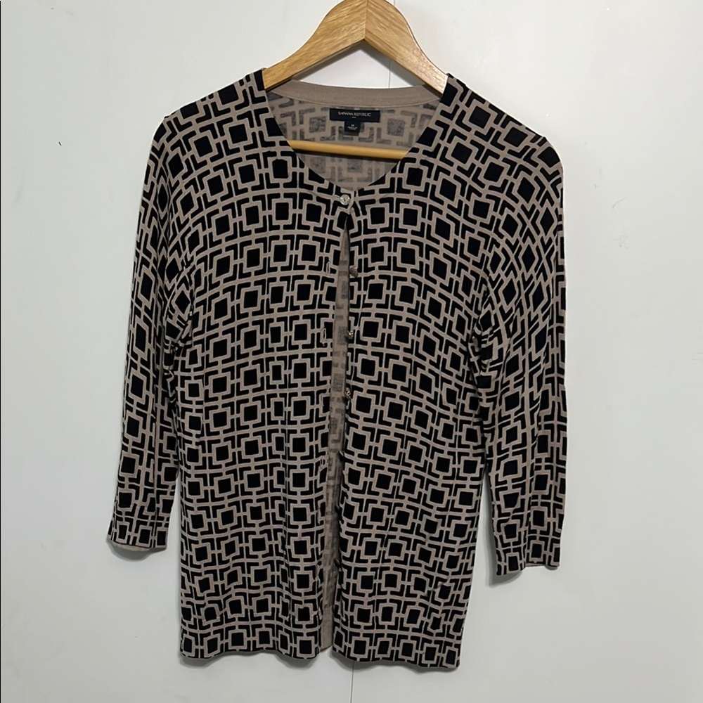 Banana Republic Geometric Pattern Cardigan Sweater